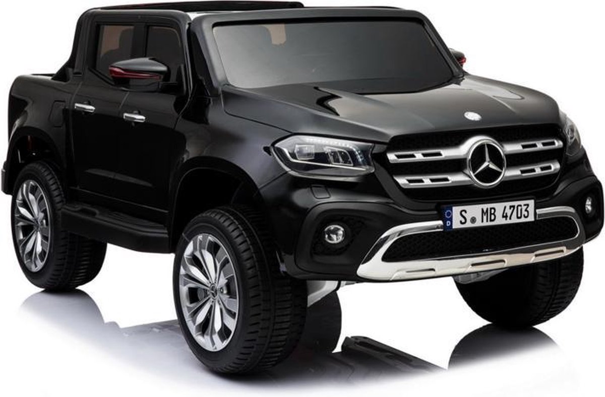 Mercedes Benz X-class - Metallic zwart - 4-wielaandrijving - Softstart + MP4 | Elektrische Kinderauto | Met afstandsbediening